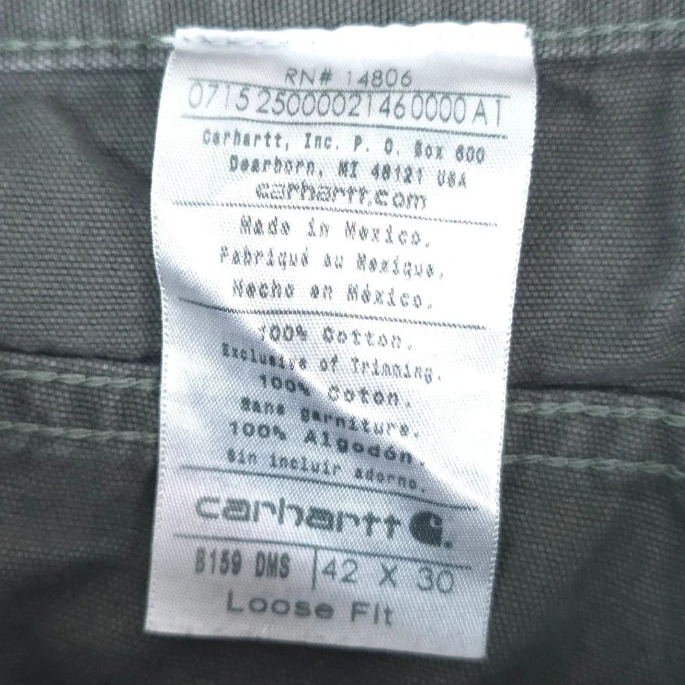 Carhartt Carpenter Pants‎ Mens 42x30 Gray Loose Fit Canvas B159 DMS Workwear